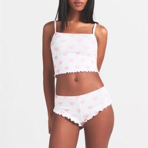SKIMS Logo Pointelle Cami Sleep Set